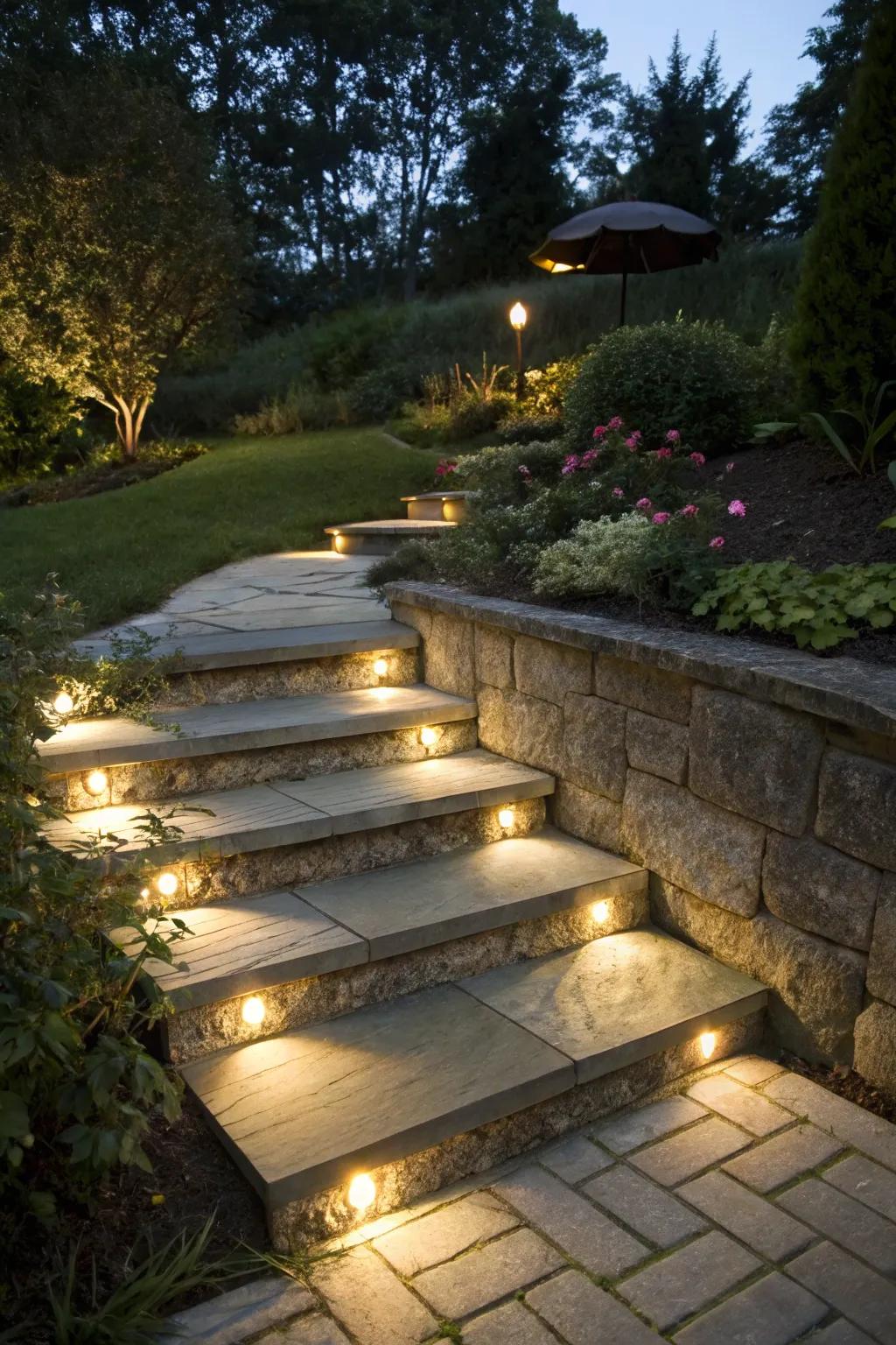Safe and stylish with step lighting.