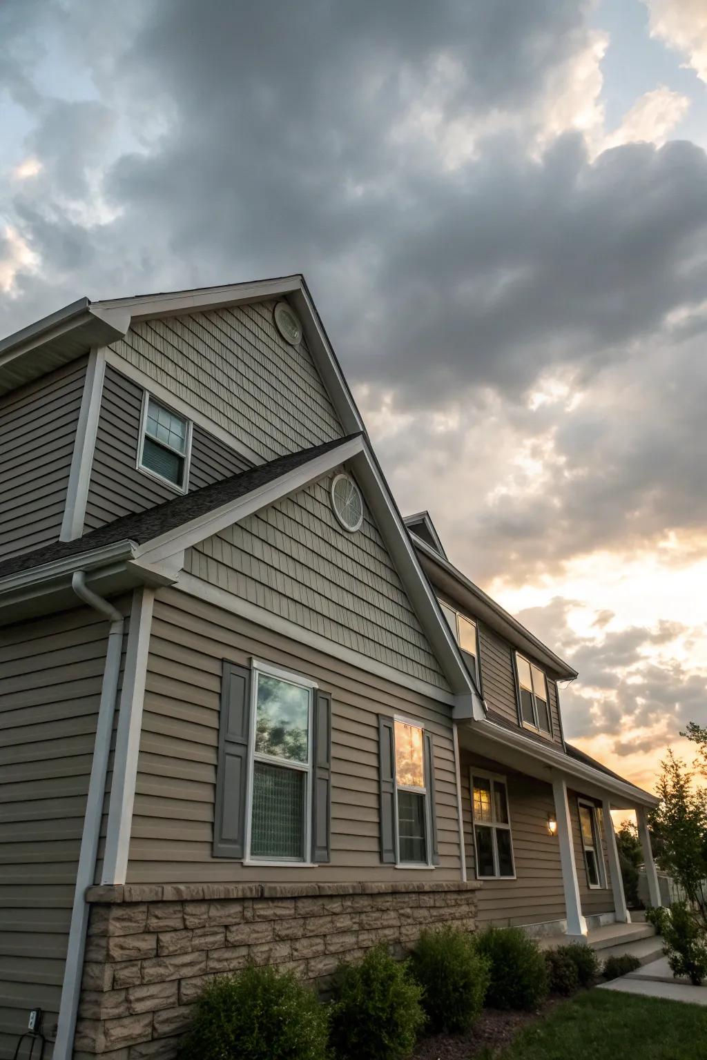Subtle textural changes in siding adding nuance and interest to a home exterior.