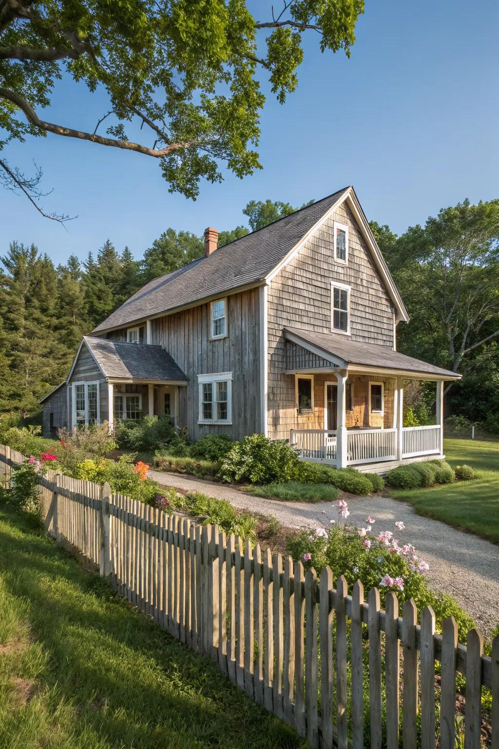 Board and batten siding adding rustic charm to a modern home exterior.