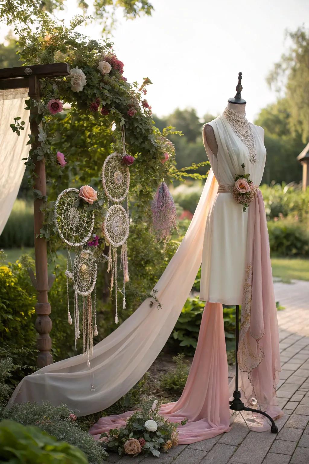 A mannequin infused with bohemian spirit.