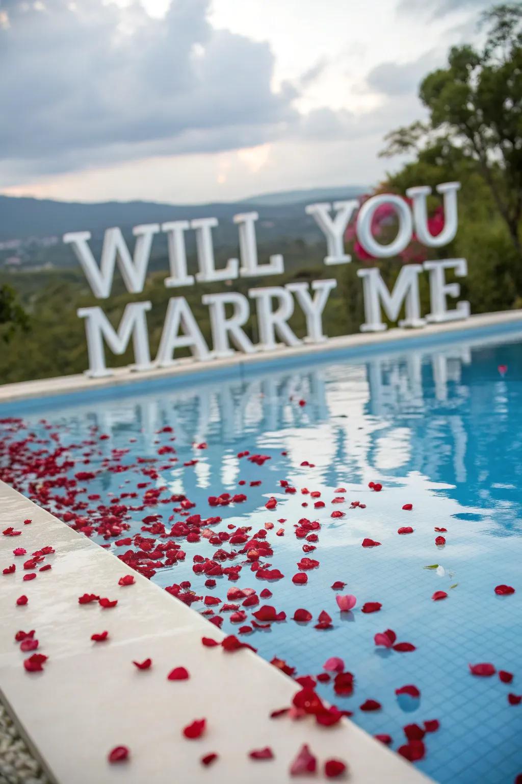 Floating letters in a pool spelling out the big question.