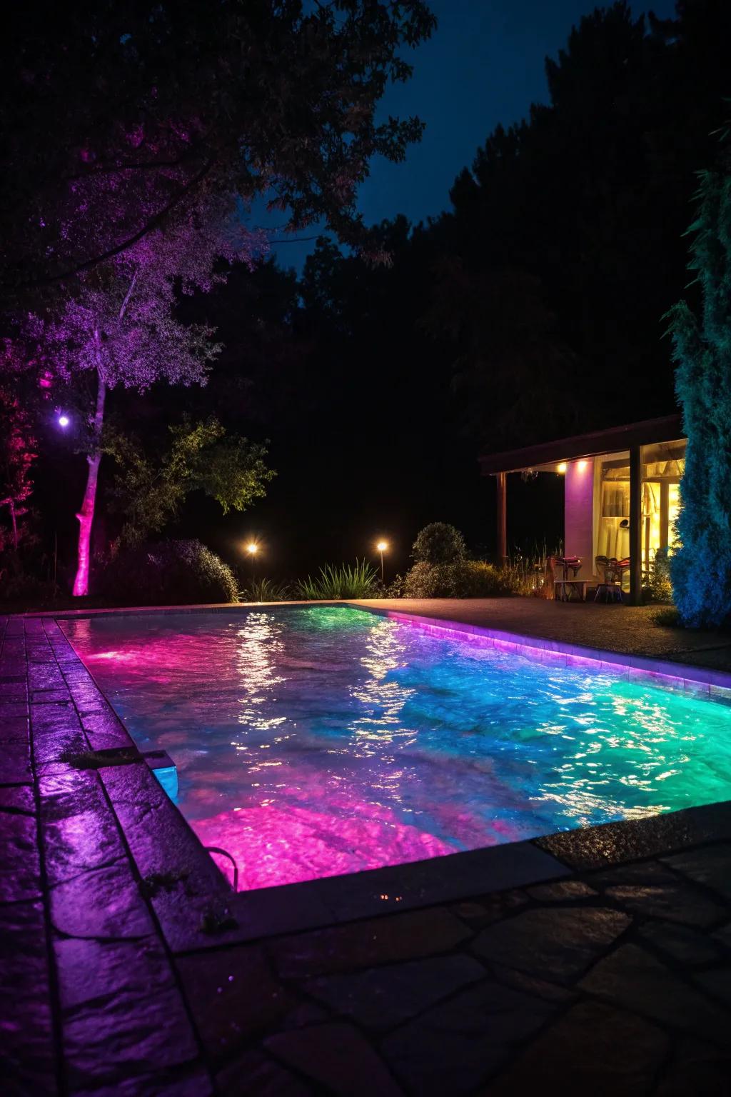 A mesmerizing glow-in-the-dark pool.