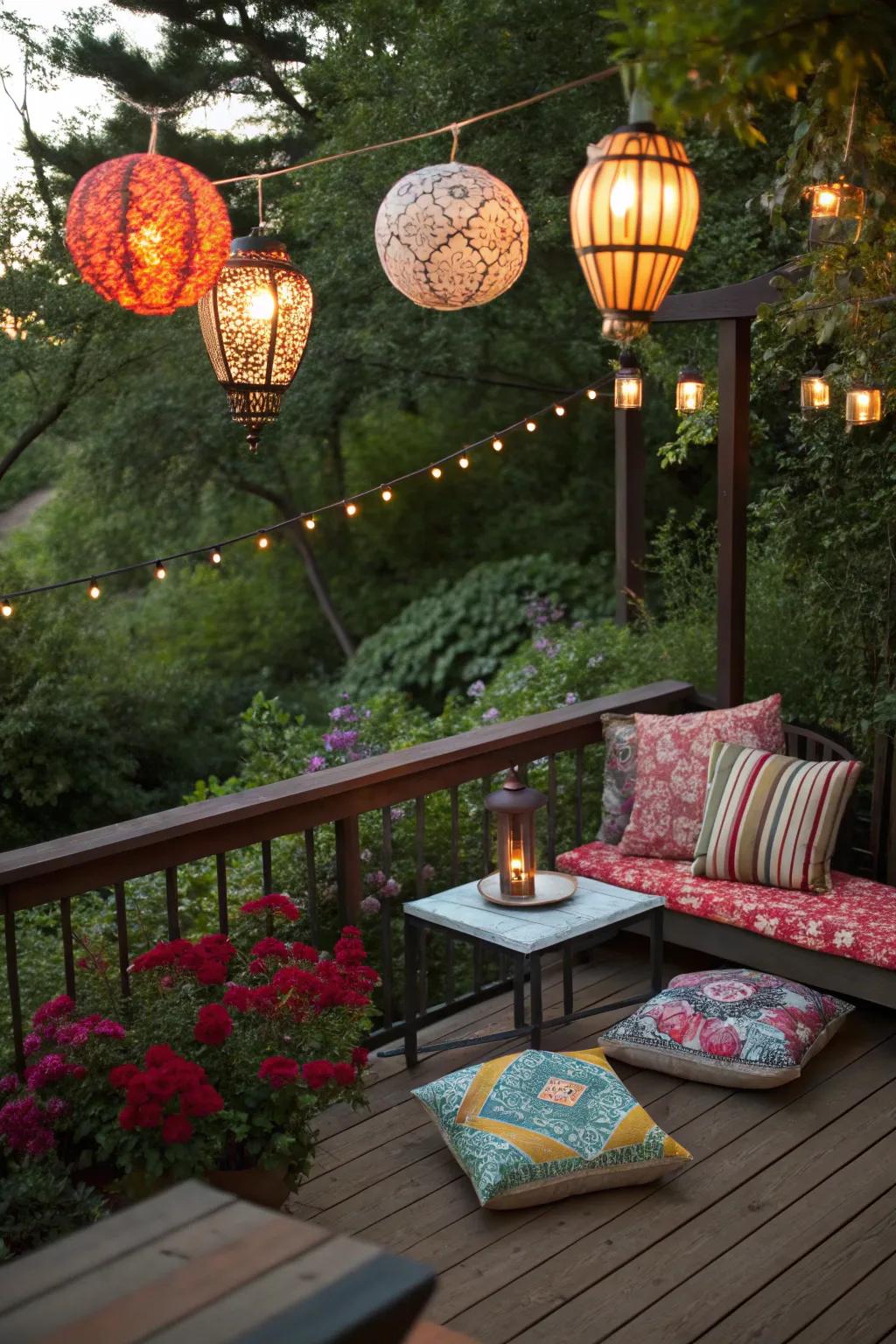 Decorative accents add personality to your deck garden.