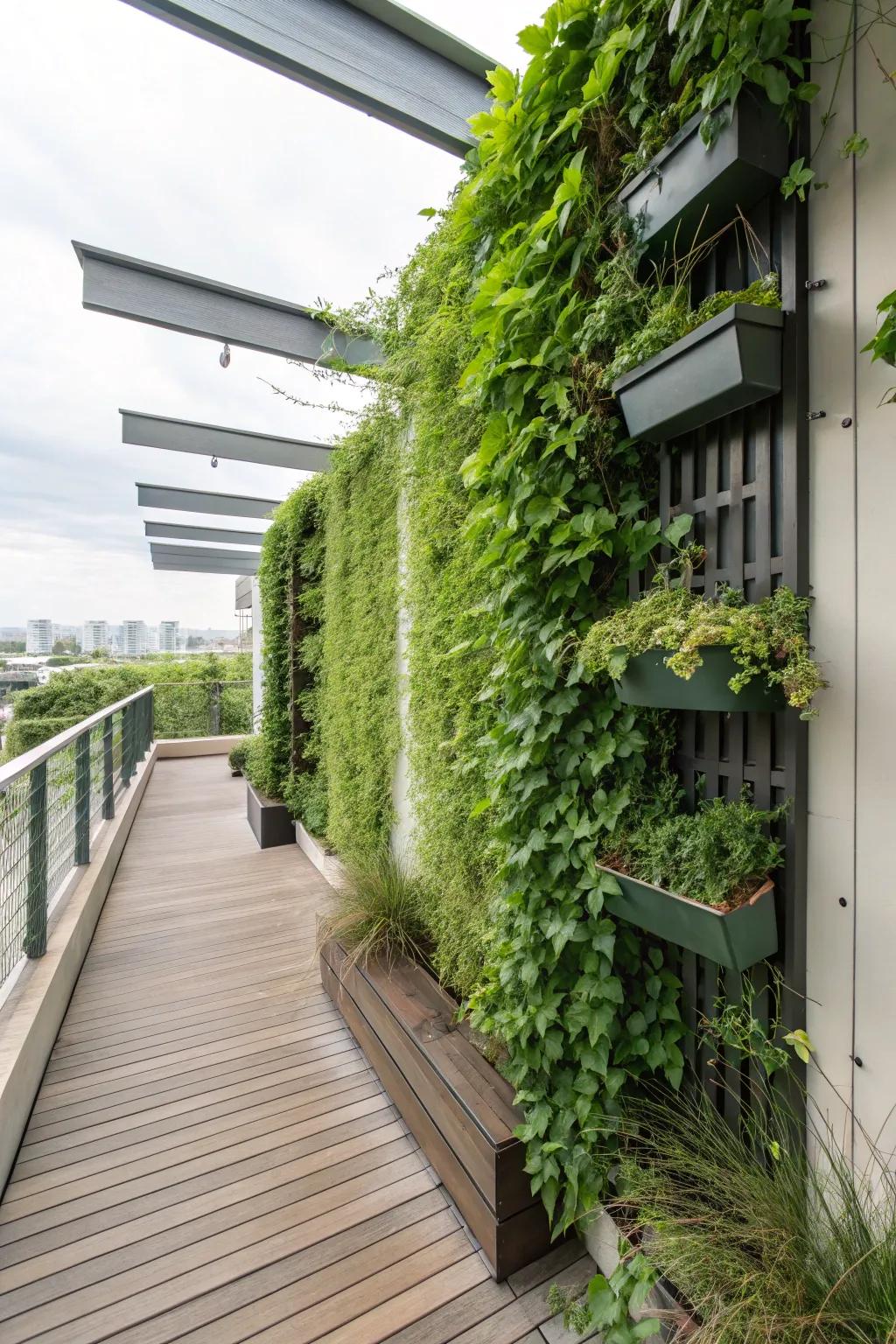 Turn your deck walls into a lush vertical garden.