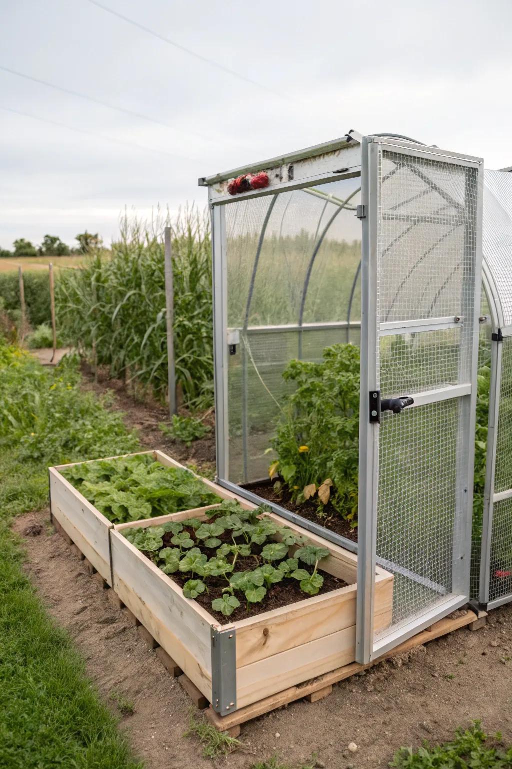 A versatile crop cage that doubles as a mini greenhouse.