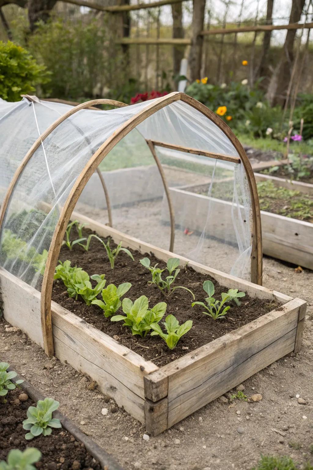A convenient pop-up crop cage for on-the-go protection.