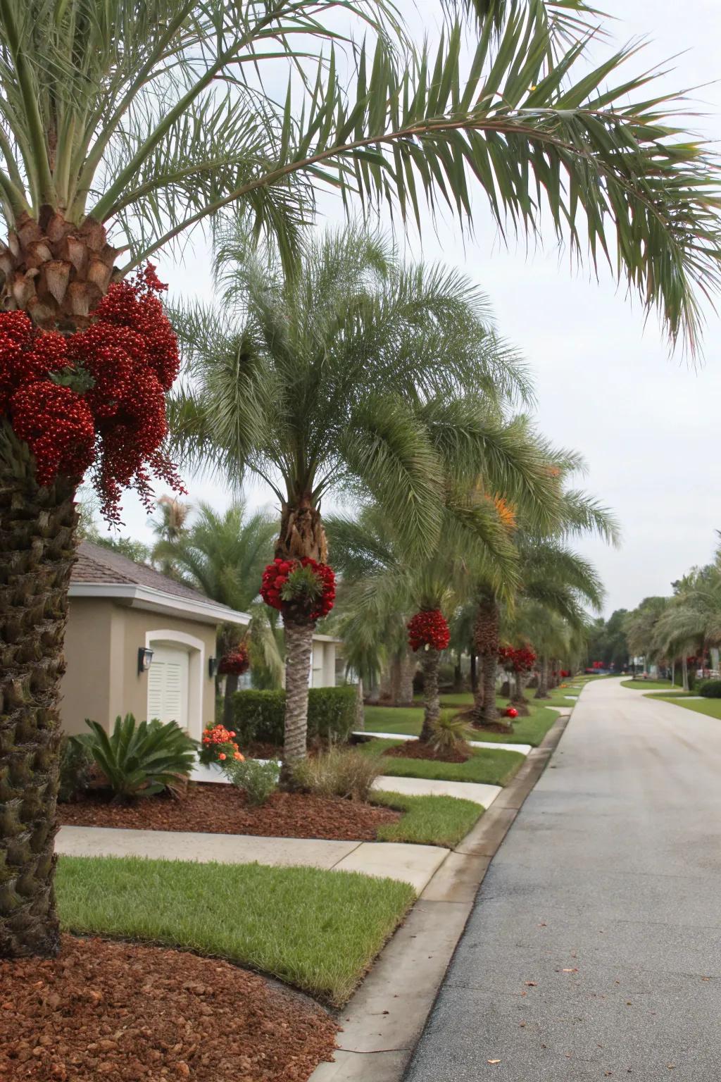 Turn your driveway into a tropical avenue.