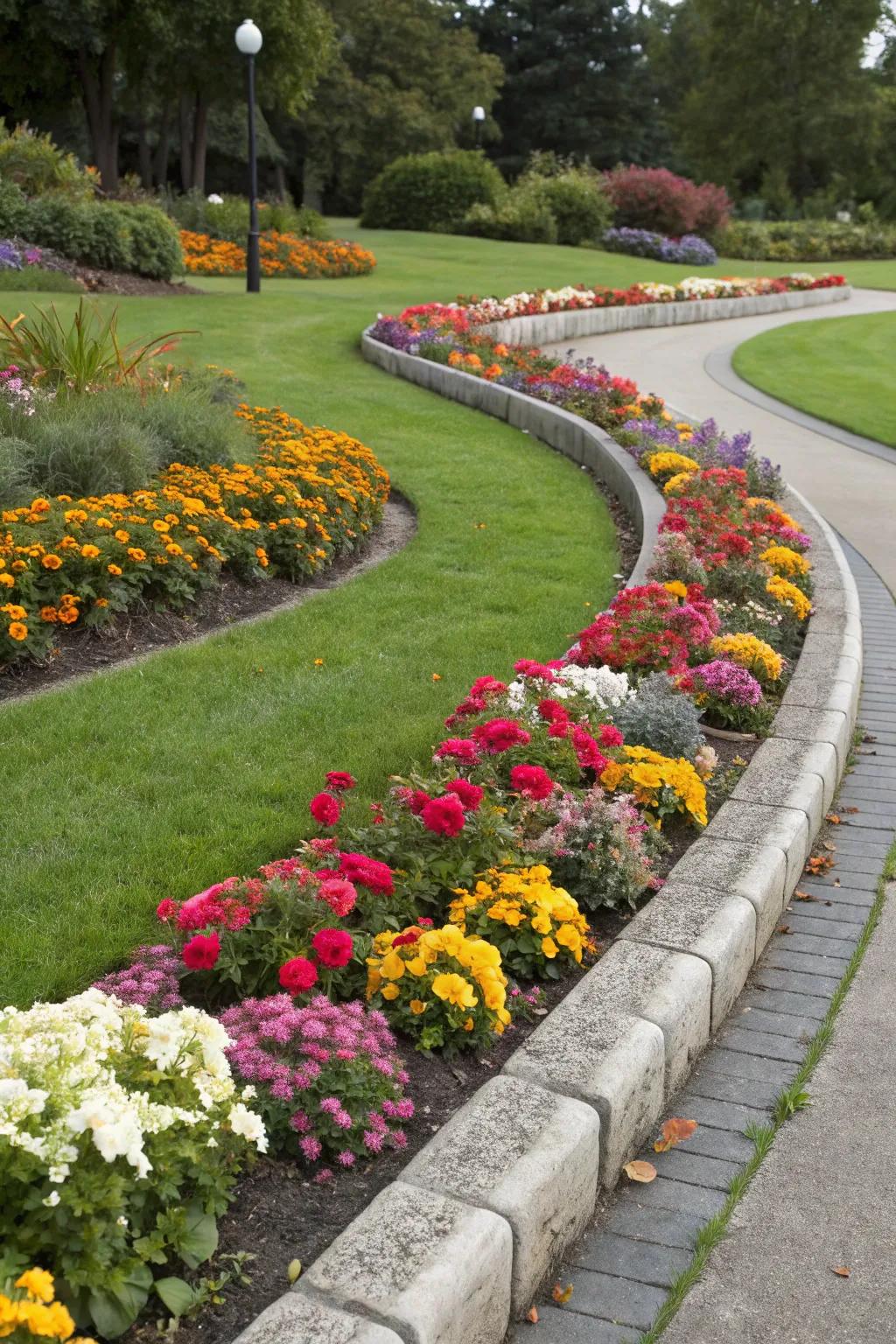 Curbing is perfect for highlighting and organizing flower beds.