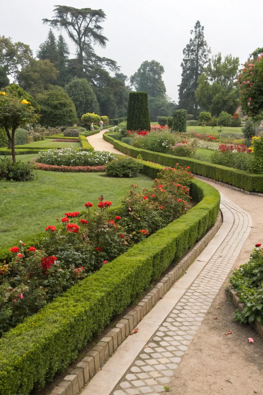 Curbing adds definition and polish to garden walkways.