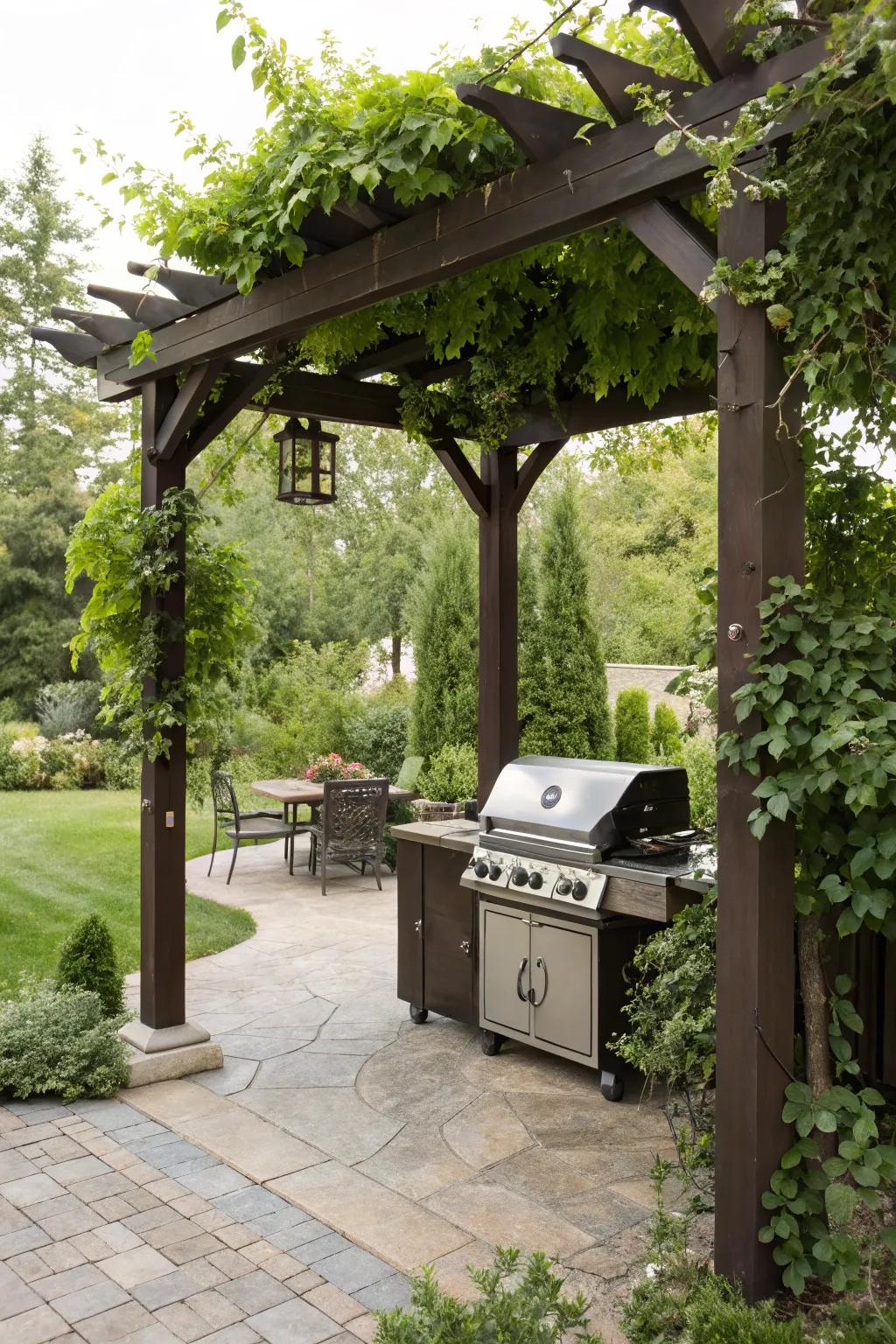 Create a dedicated BBQ zone with a freestanding pergola.
