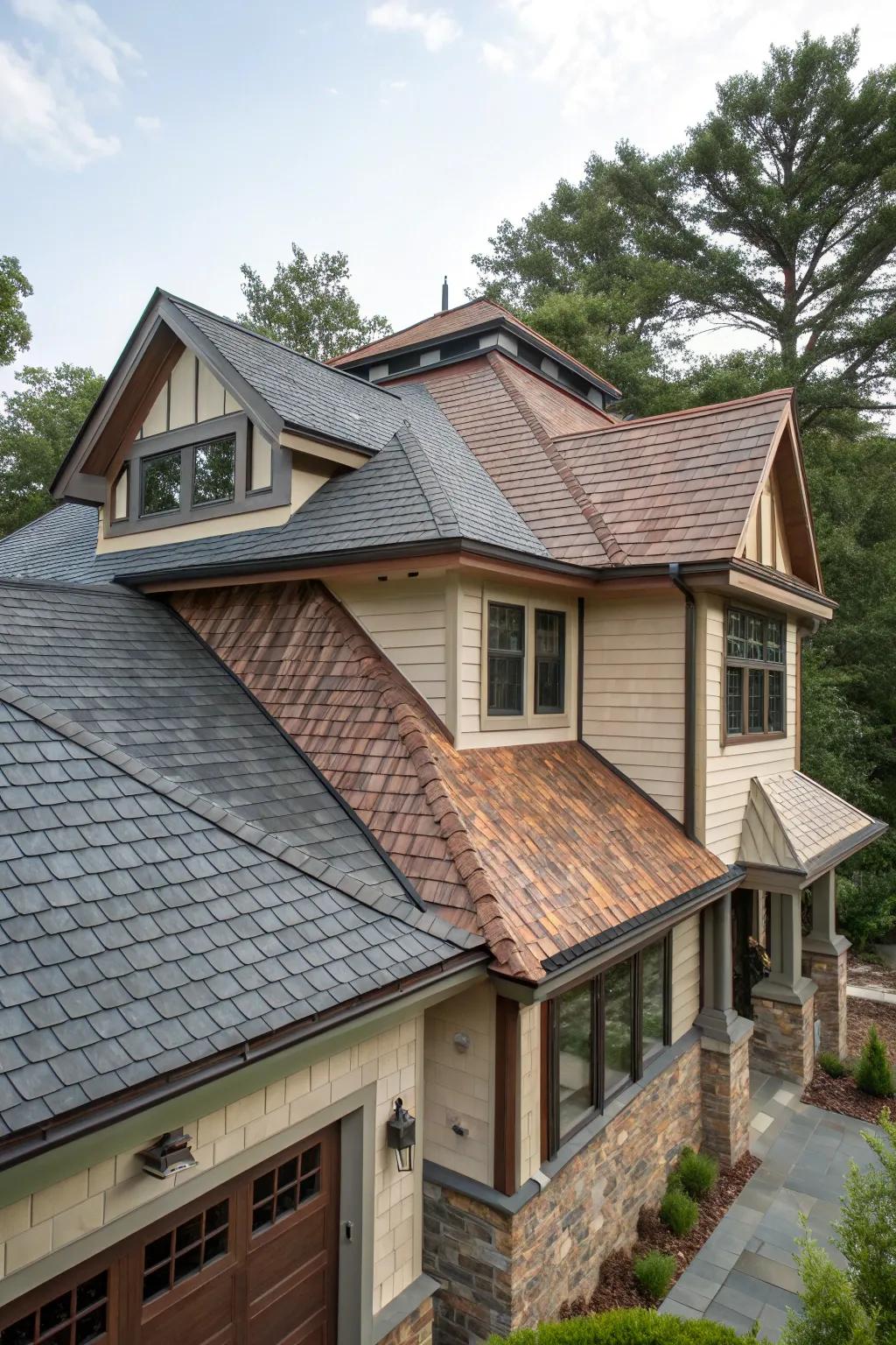 Hybrid roofing: Creative combinations for personalized style and savings.