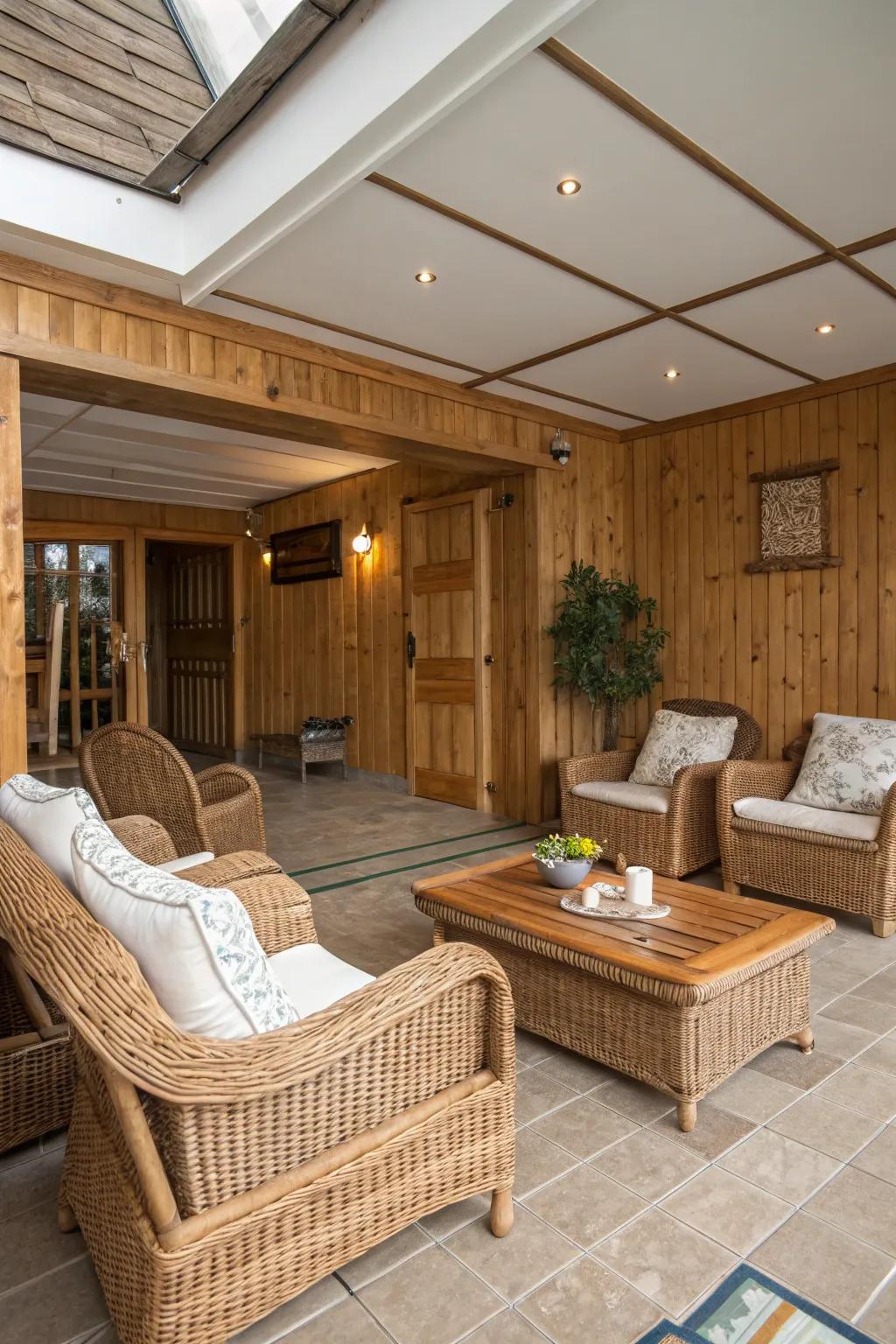 Add warmth with natural materials.