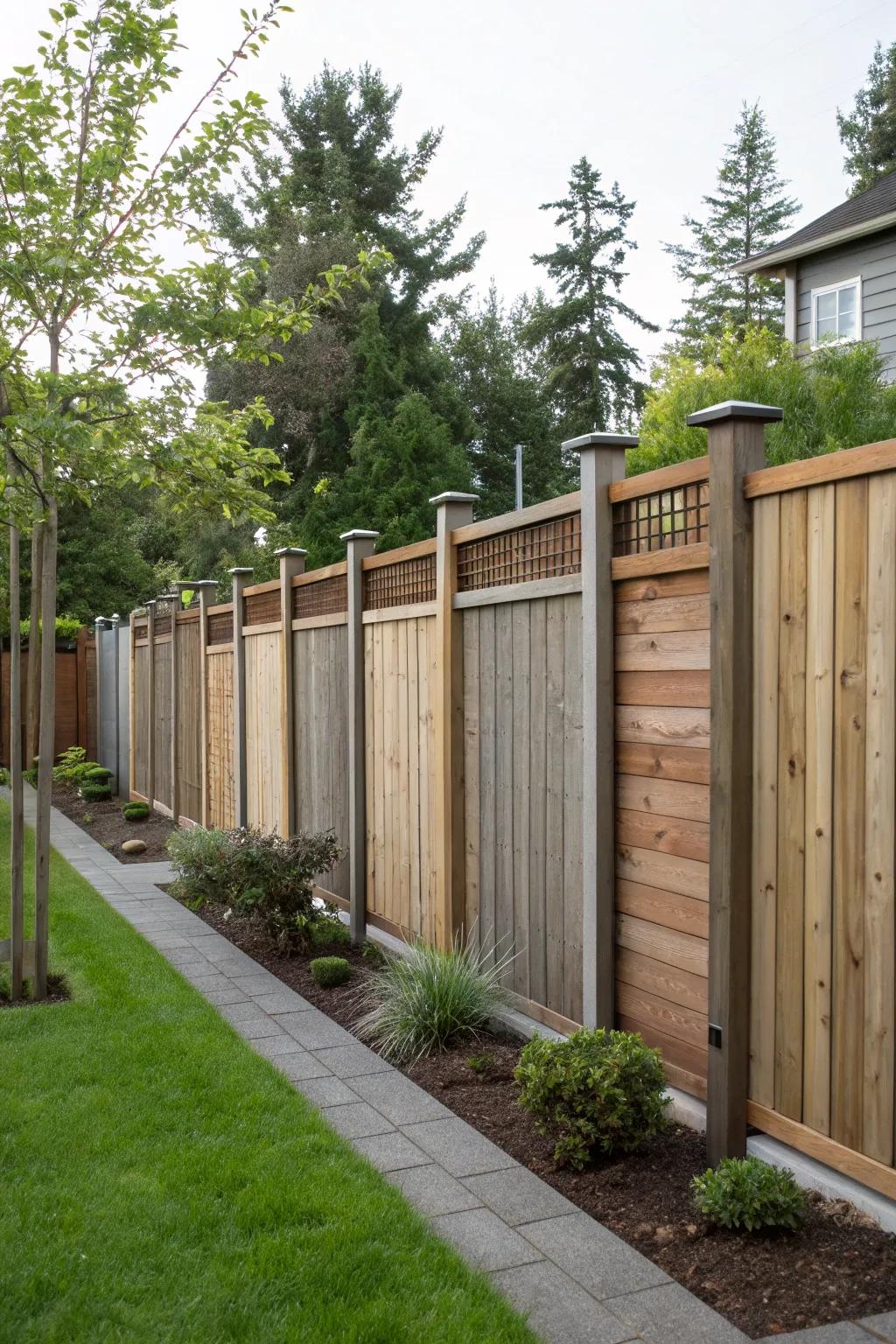 Staggered heights provide privacy and visual intrigue.