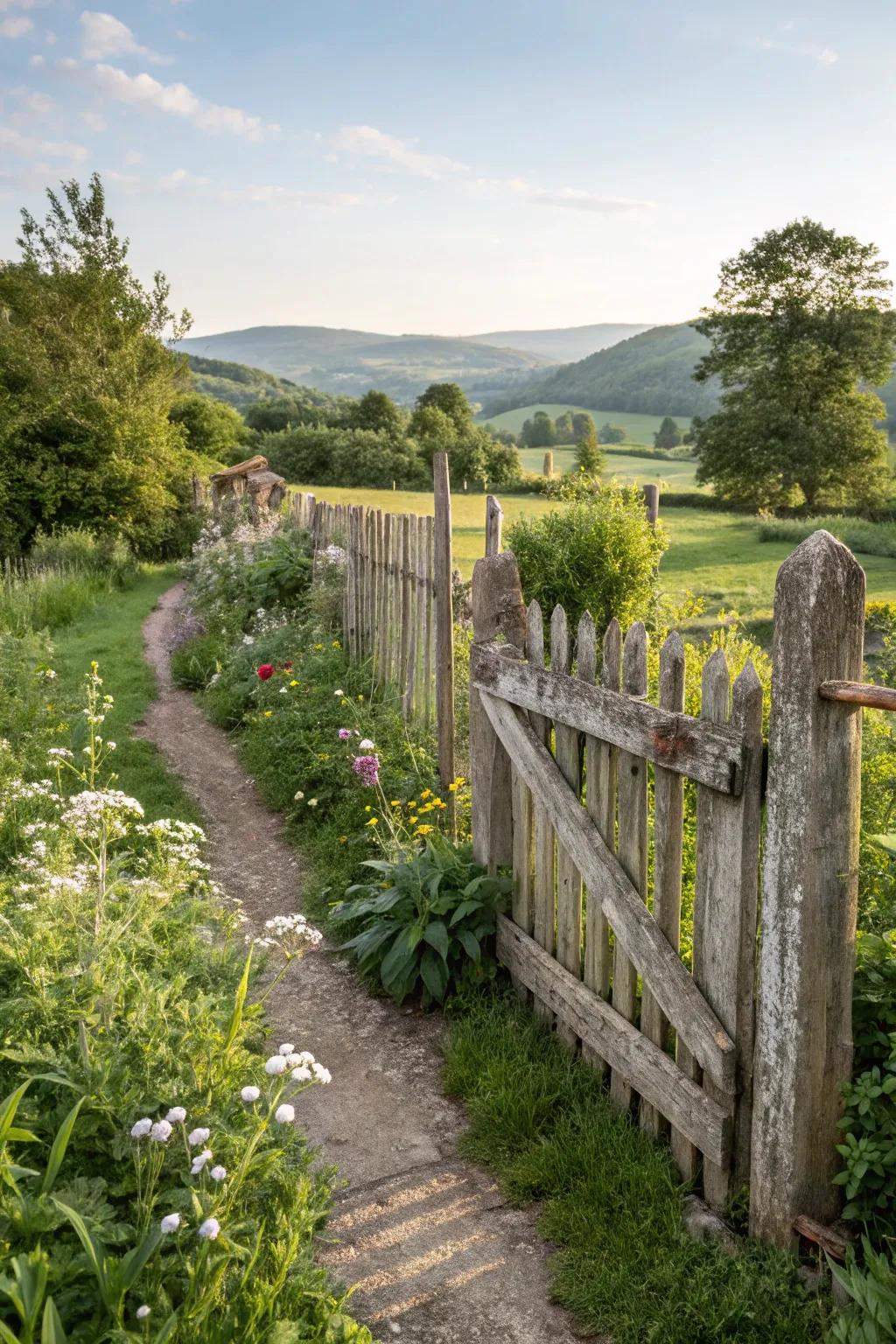 Reclaimed wood adds rustic charm and sustainability to your fence.