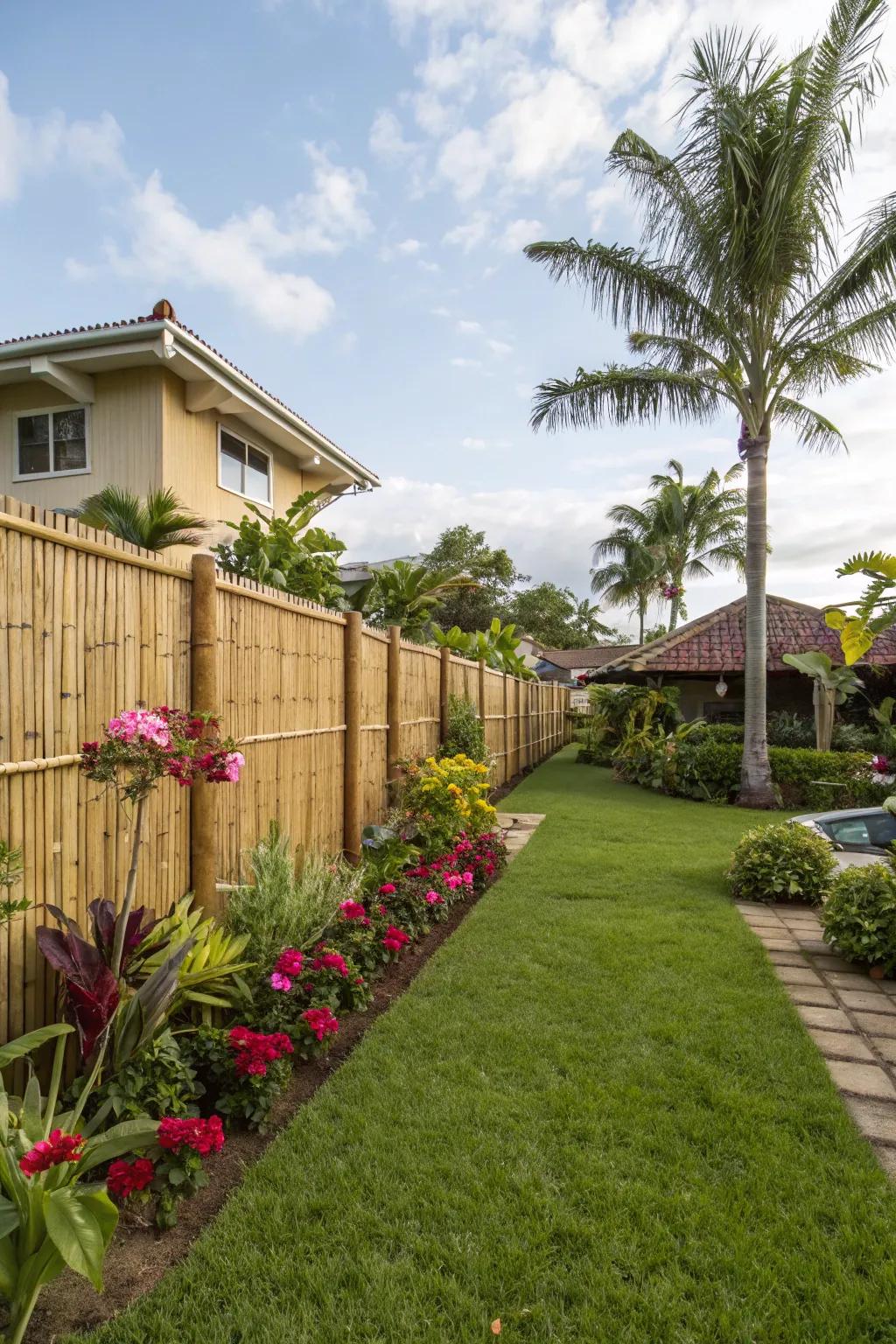 Bamboo fences offer a unique and eco-friendly privacy solution.