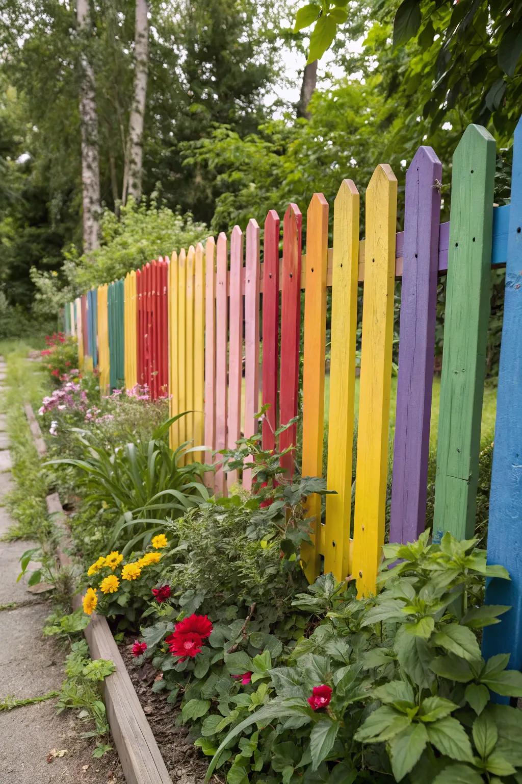 Colorful accents make your fence a standout feature.