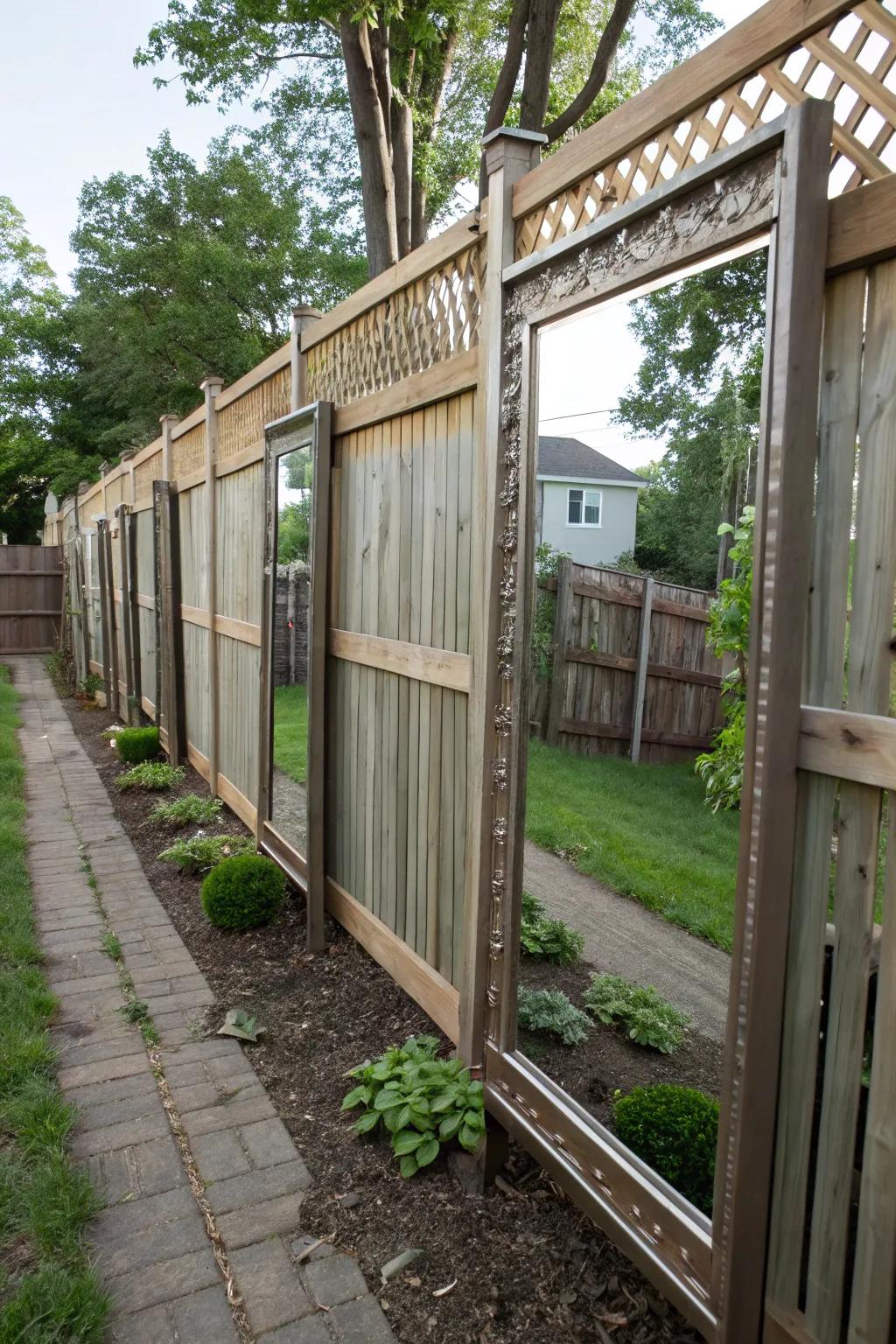 Mirrors add depth and the illusion of space to your backyard.