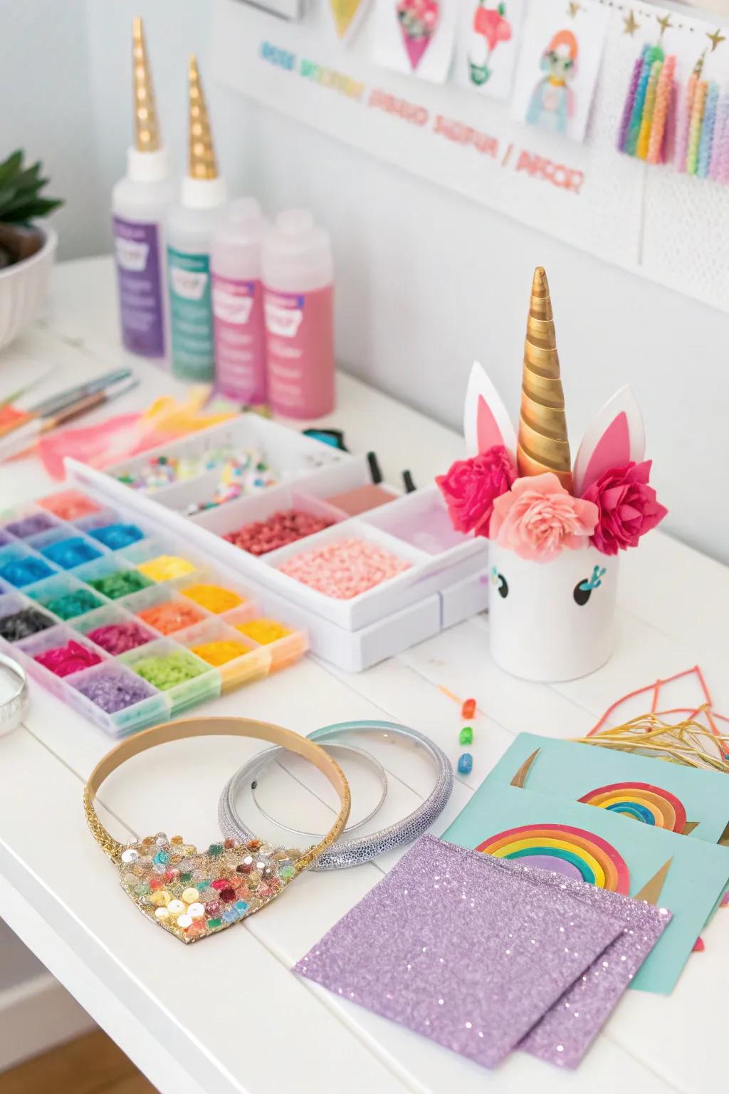 DIY unicorn horn headbands make a fun and memorable activity.