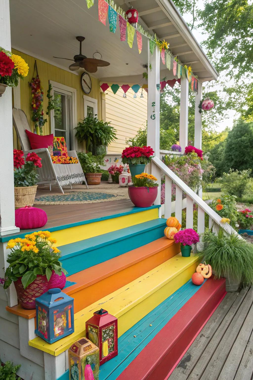 Bold colors can make your steps a focal point.