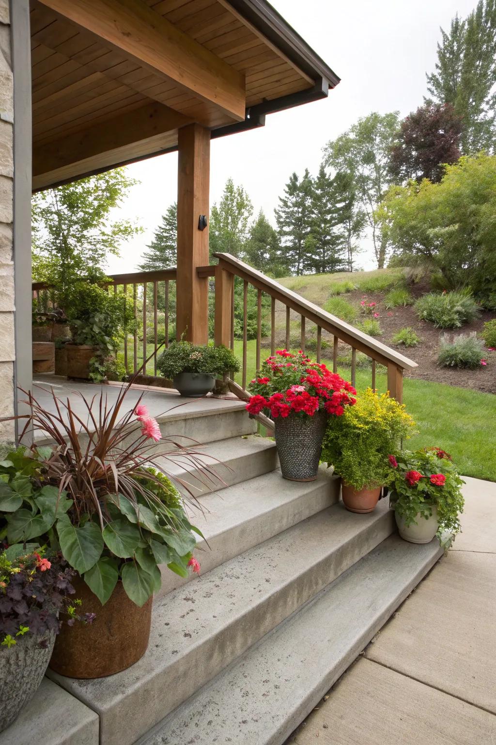 Concrete steps can be both sturdy and stylish.