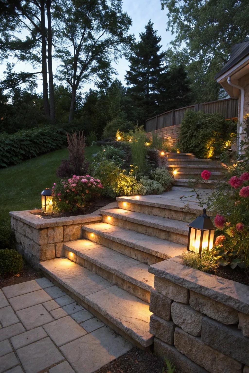 Illuminate your steps for safety and ambiance.