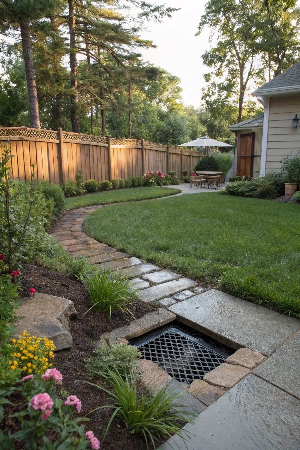Catch basins keep your yard flood-free during heavy rains.