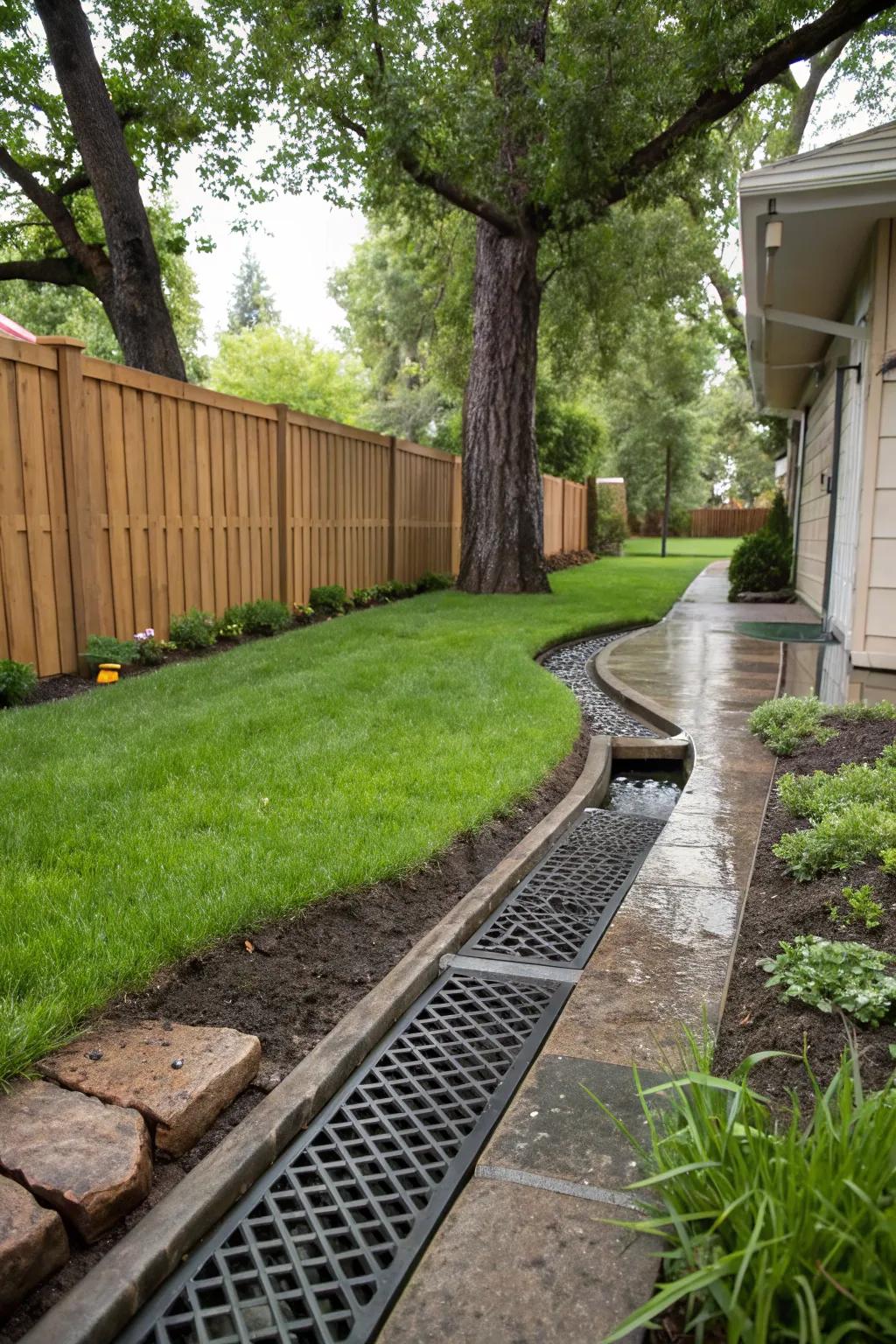 French drains effectively manage water flow beneath the surface.