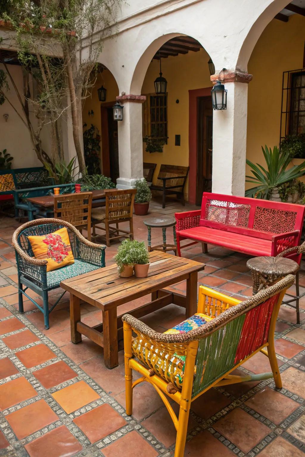 Celebrate heritage with traditional Mexican seating.