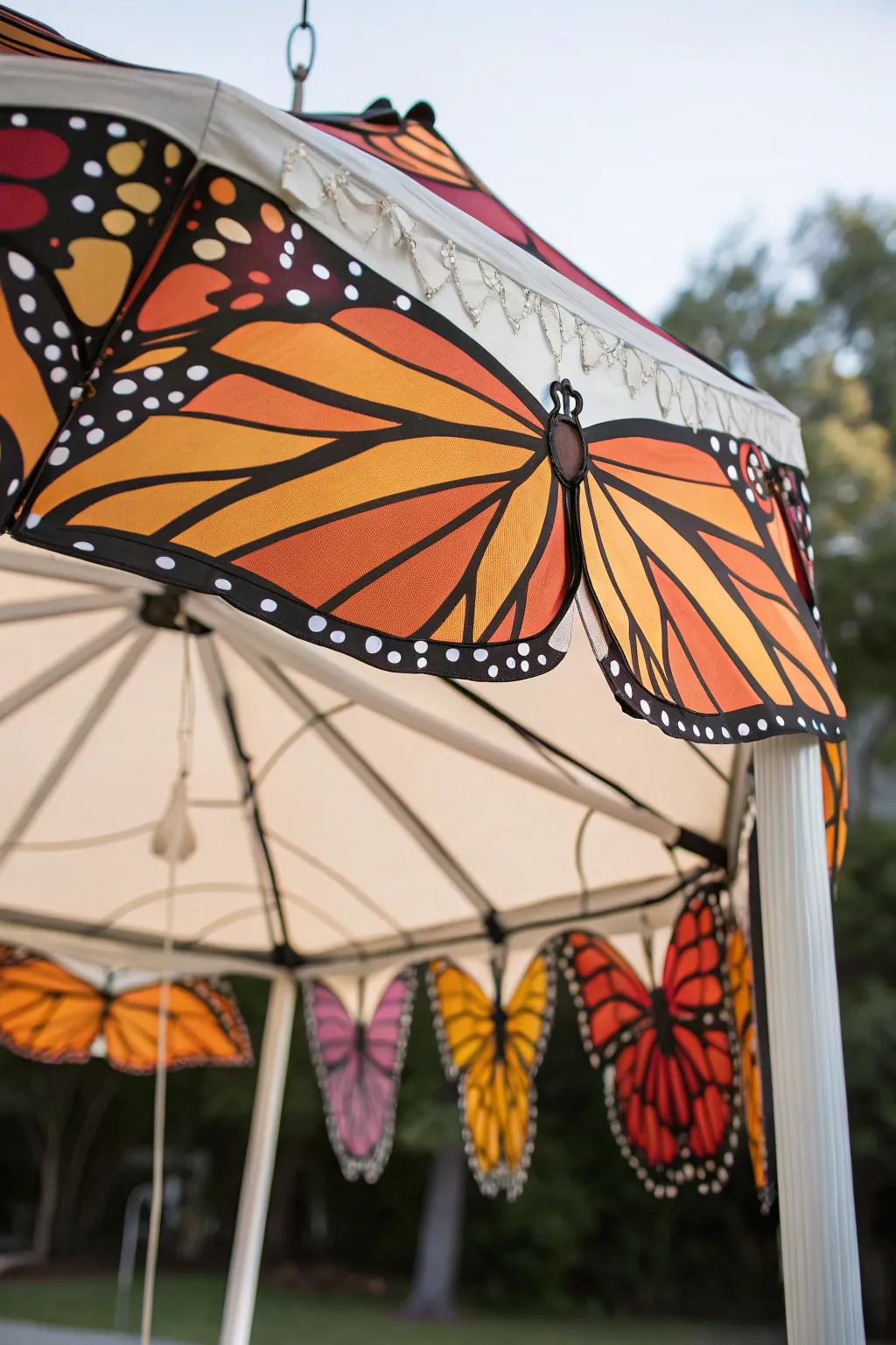 A butterfly wings design creates a playful and adaptable outdoor space.
