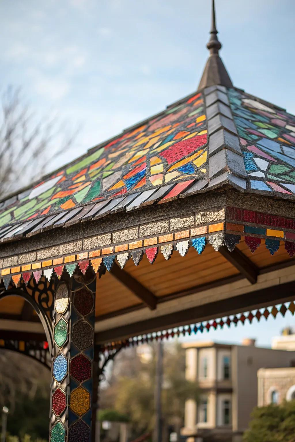 Mosaic tiles add a splash of color and creativity to your canopy.