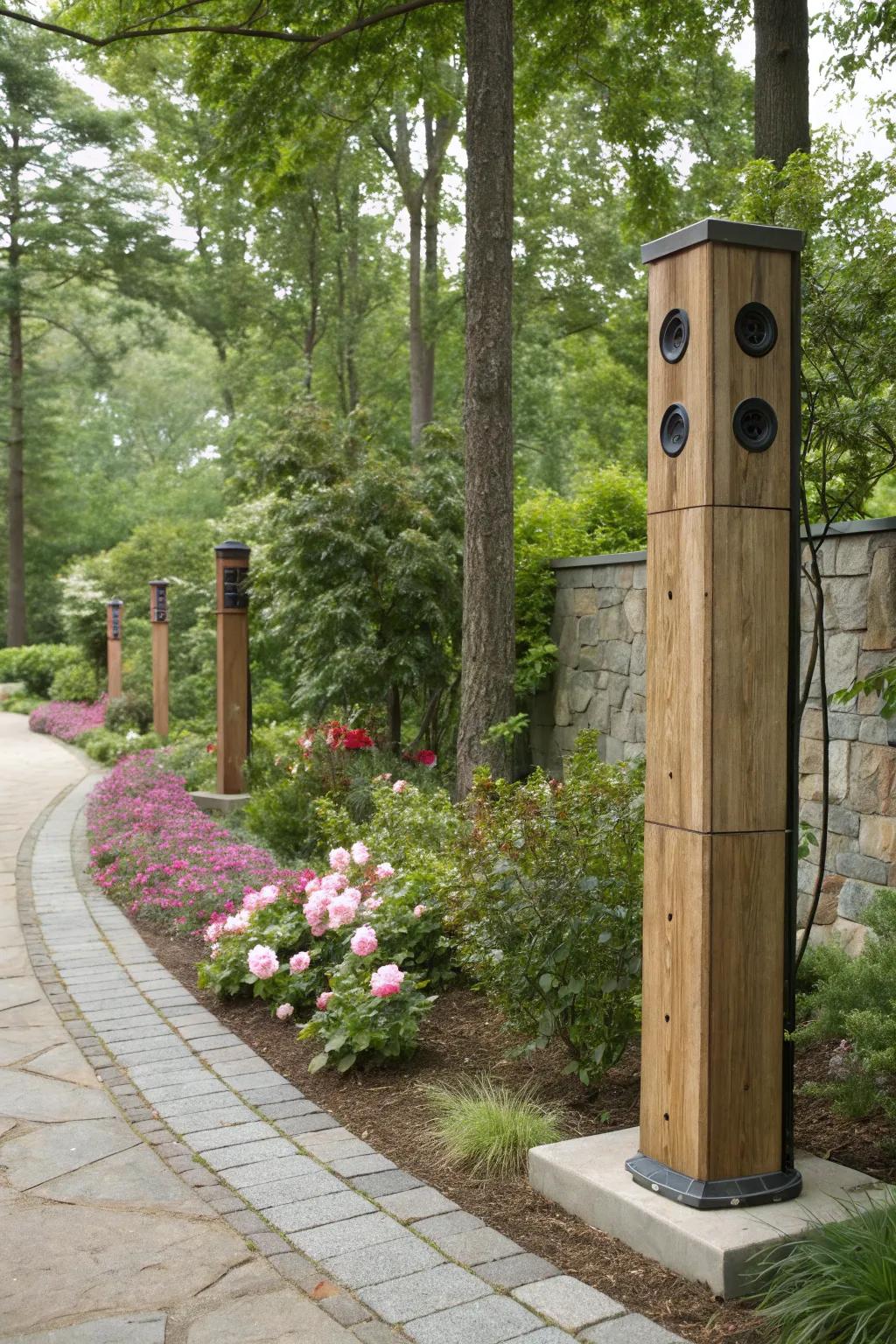 Hidden speaker posts bring music and style together.