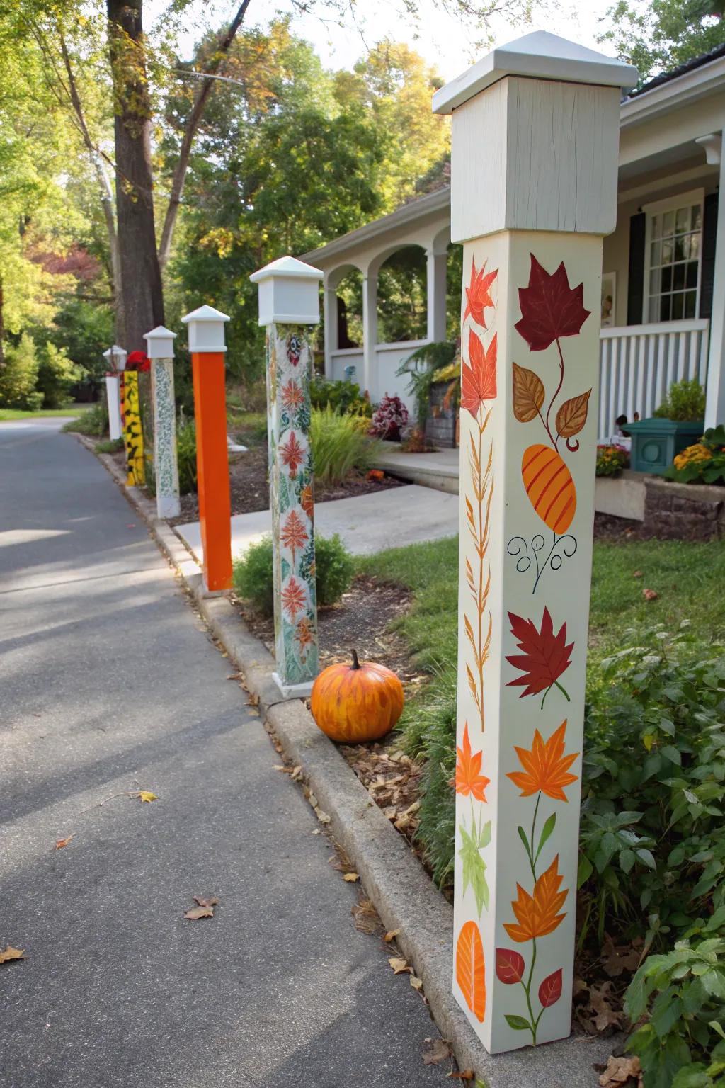 DIY painted posts offer a personal, creative touch.