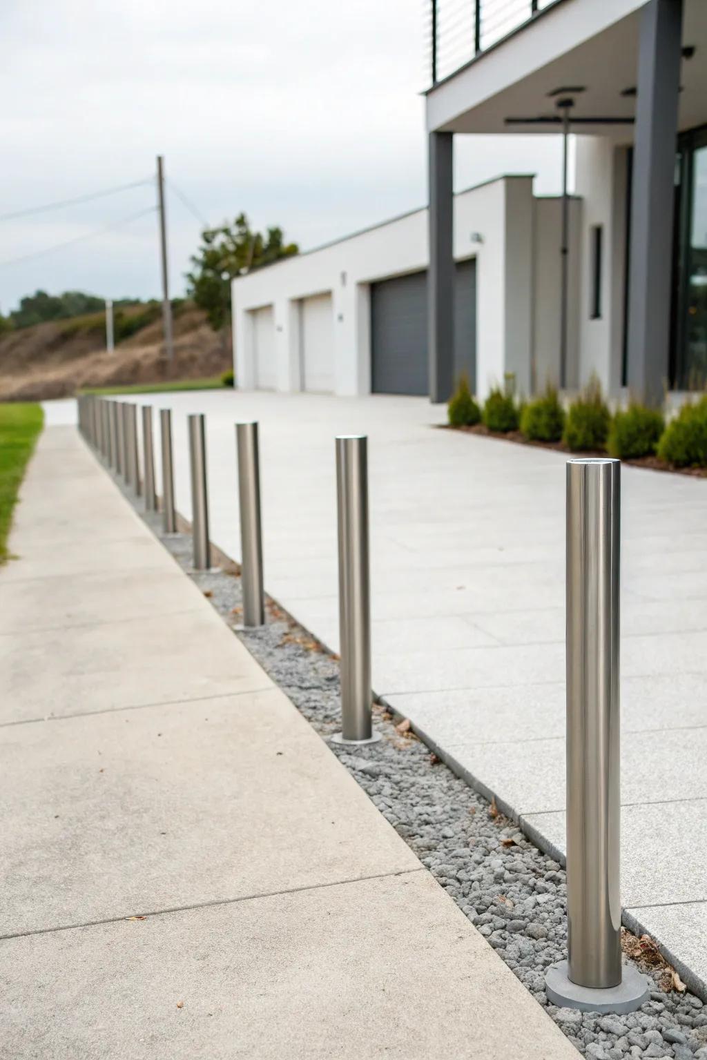 Modern minimalist posts offer a sleek, sophisticated look.