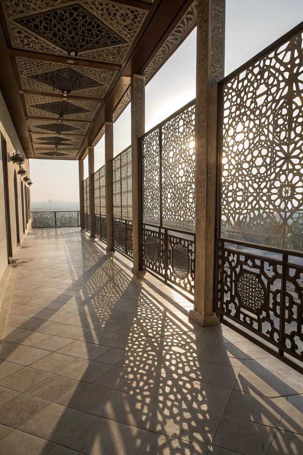 Artistic metal panels turn fences into stunning visual displays.