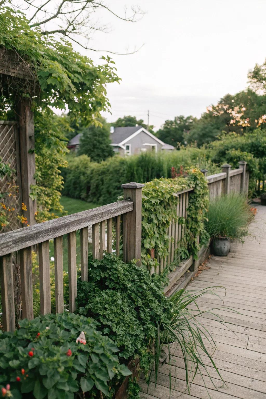 Wooden fences offer warmth and a natural touch to outdoor spaces.