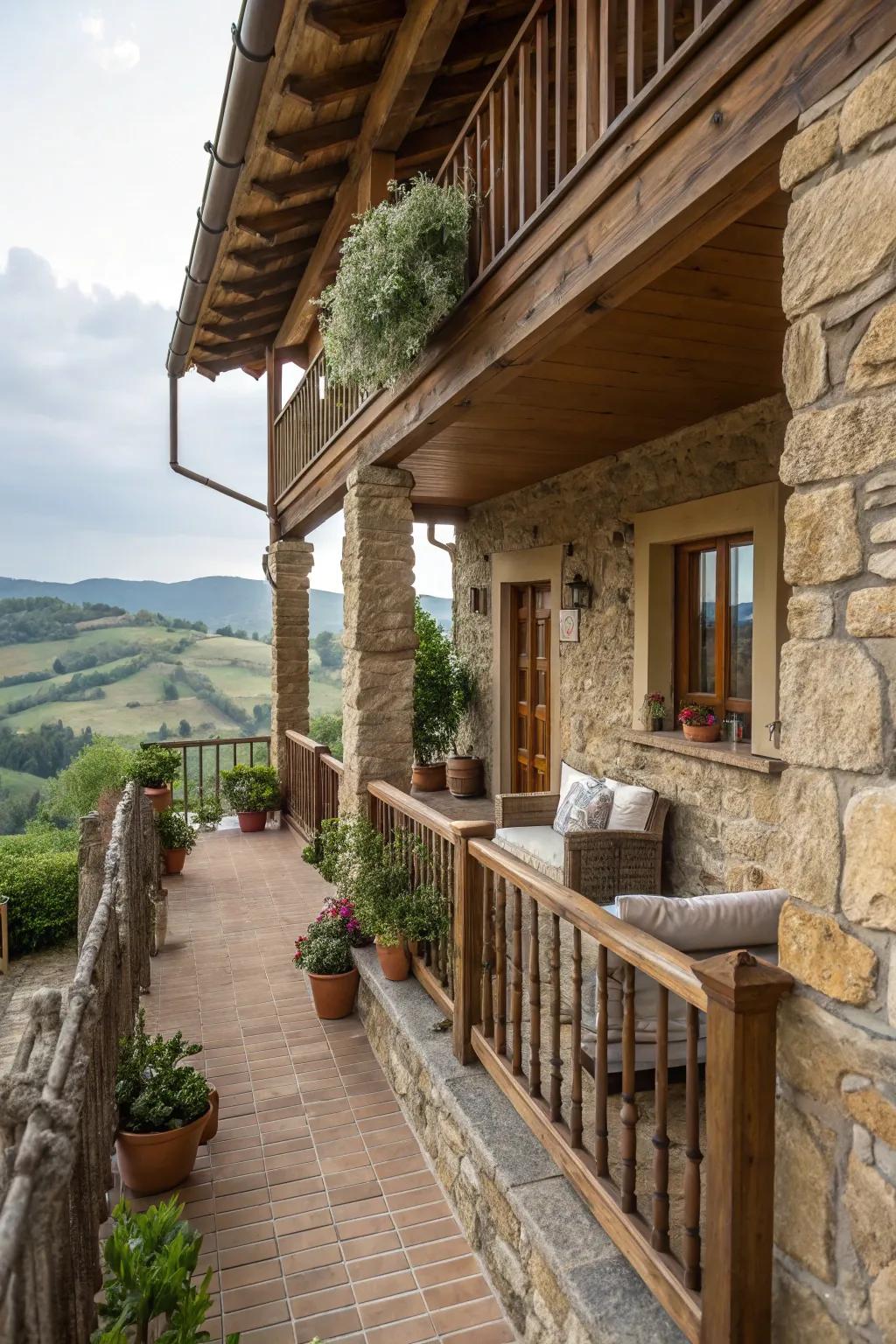 Natural elements create an earthy ambiance.