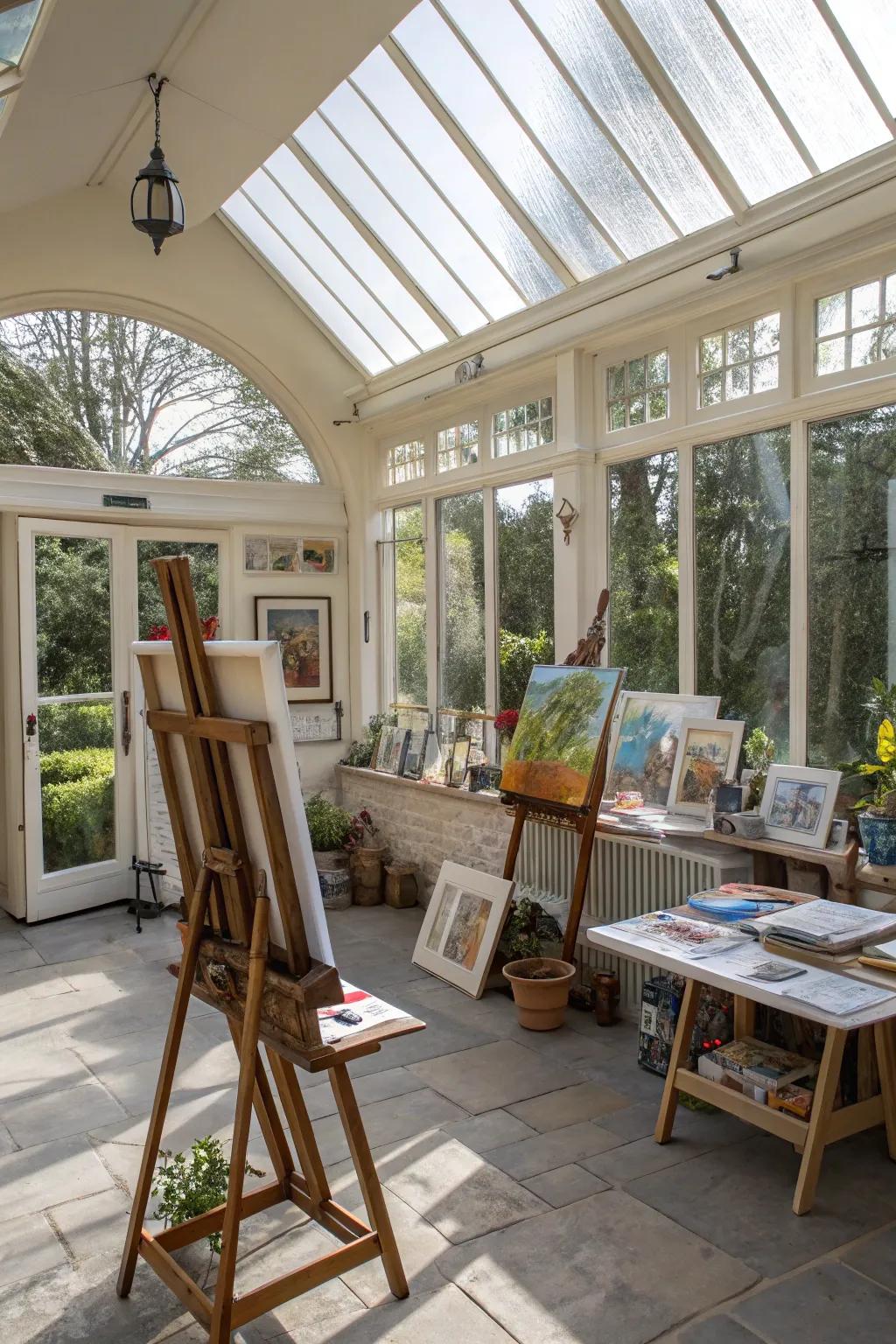 An inspiring art studio filled with light.