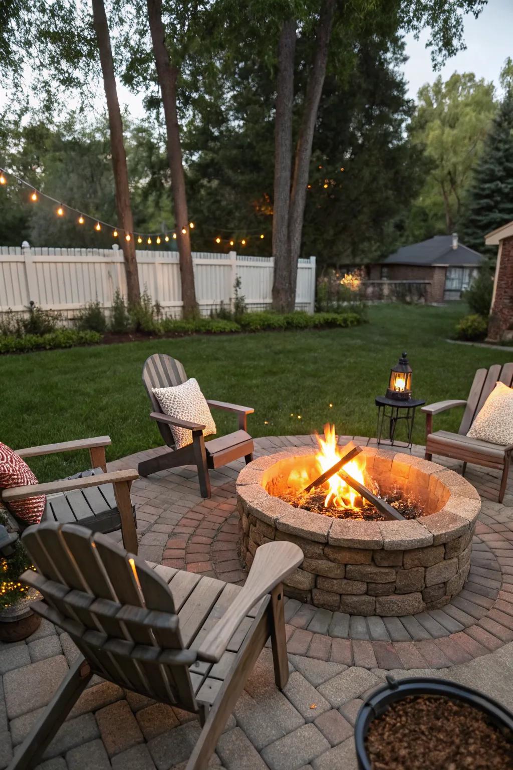 A campfire creates the perfect gathering spot for evening fun.
