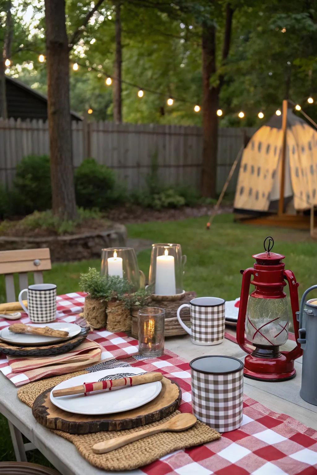 Themed table settings add flair to your dining experience.