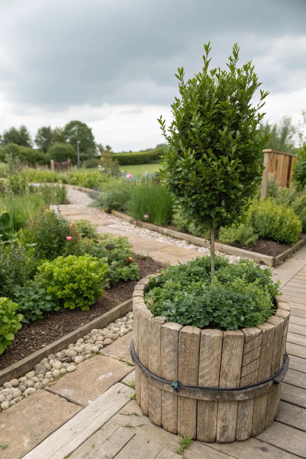Eco-friendly planters are a sustainable choice for boxwoods.
