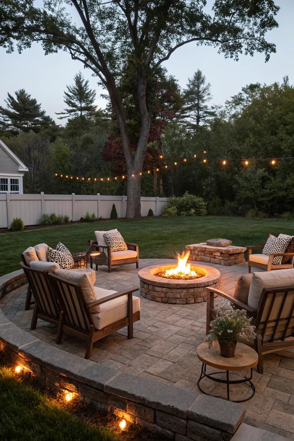 Create memorable evenings with a cozy fire pit.