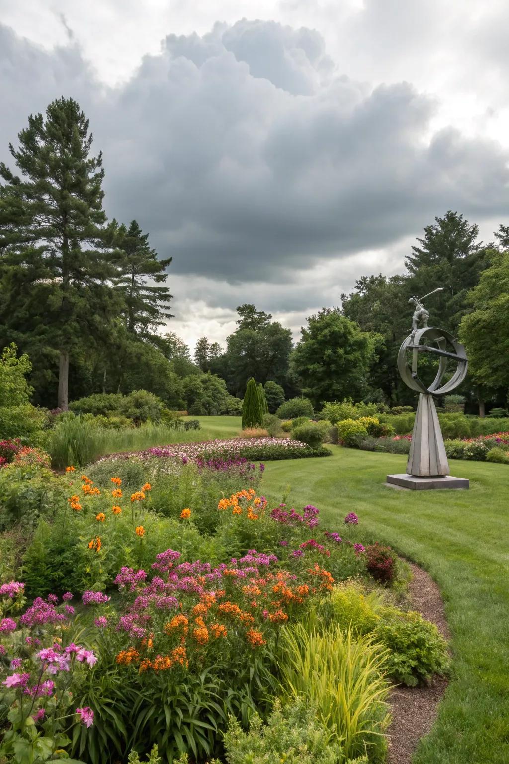 Incorporate art with a garden sculpture.