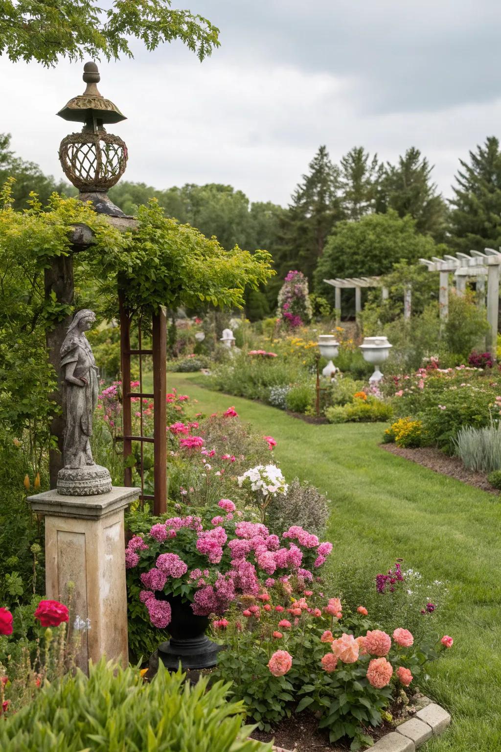 Delight guests with an outdoor art gallery in your garden.