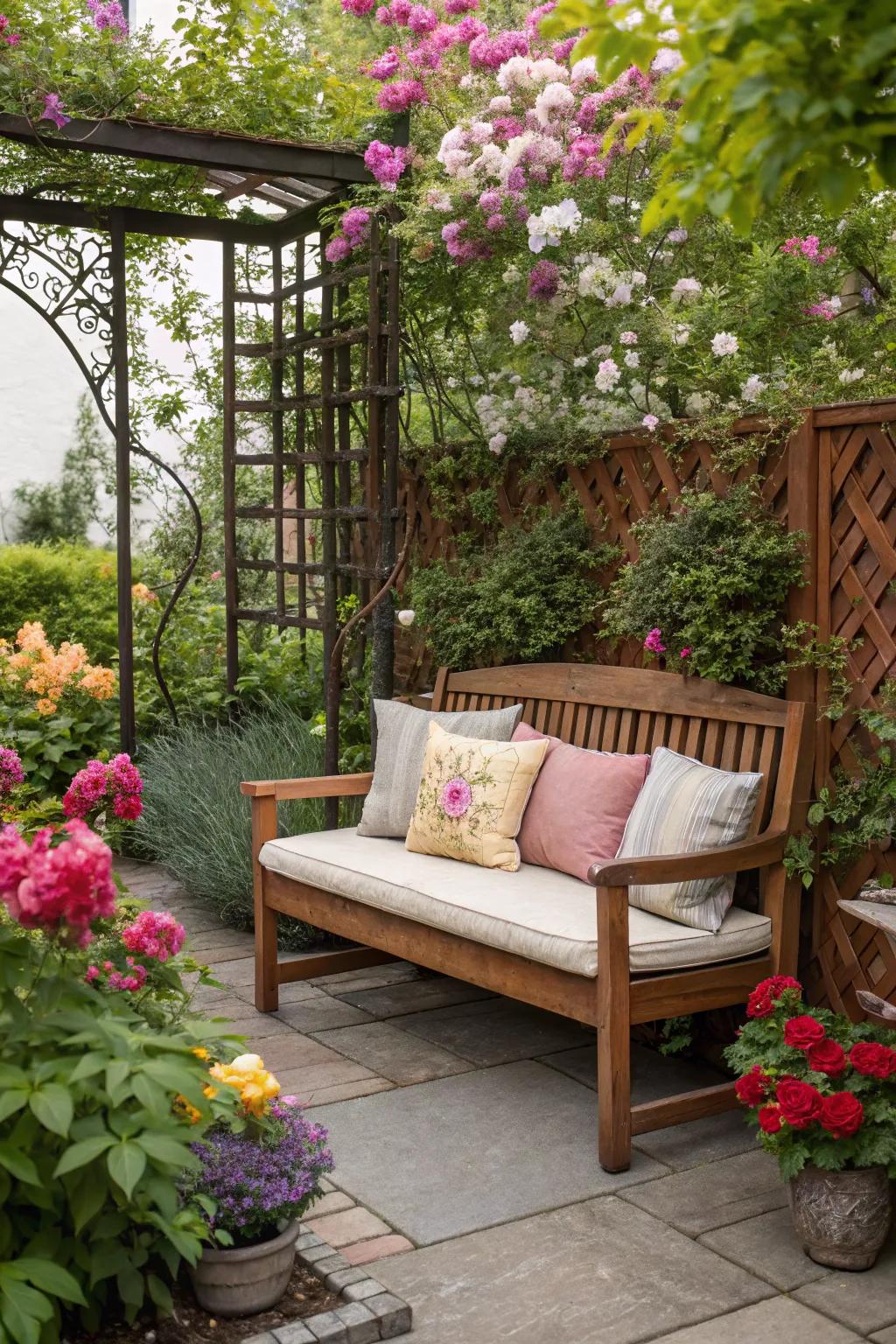 Comfortable seating areas transform your garden into a relaxing retreat.