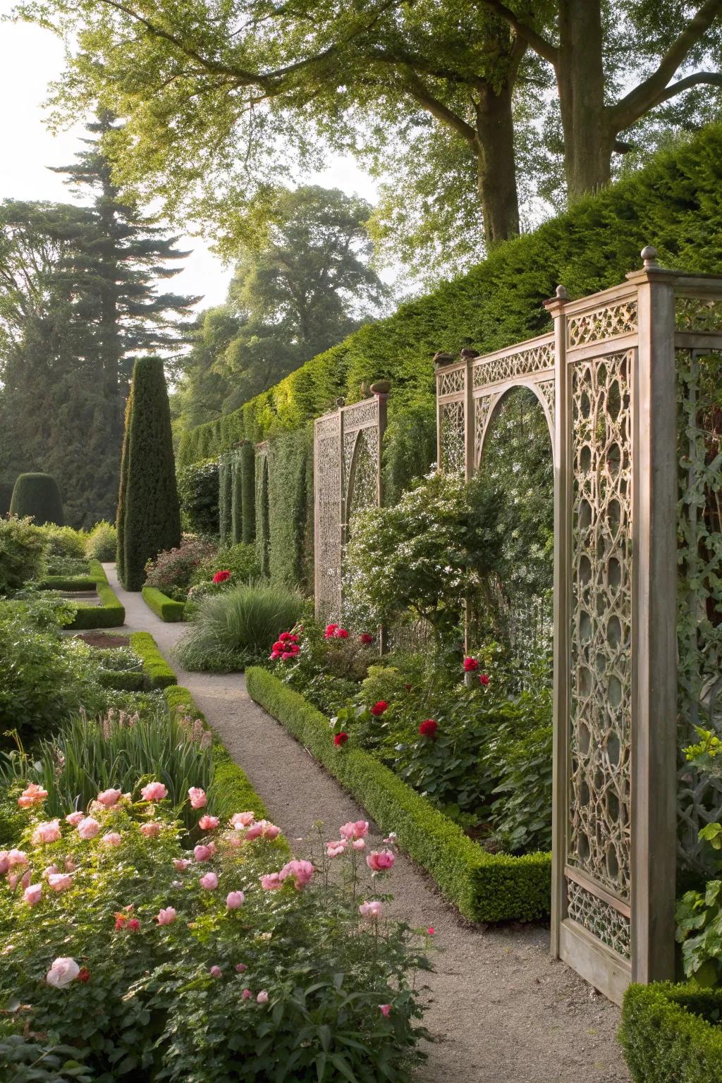 Privacy screens create a secluded haven in your garden.