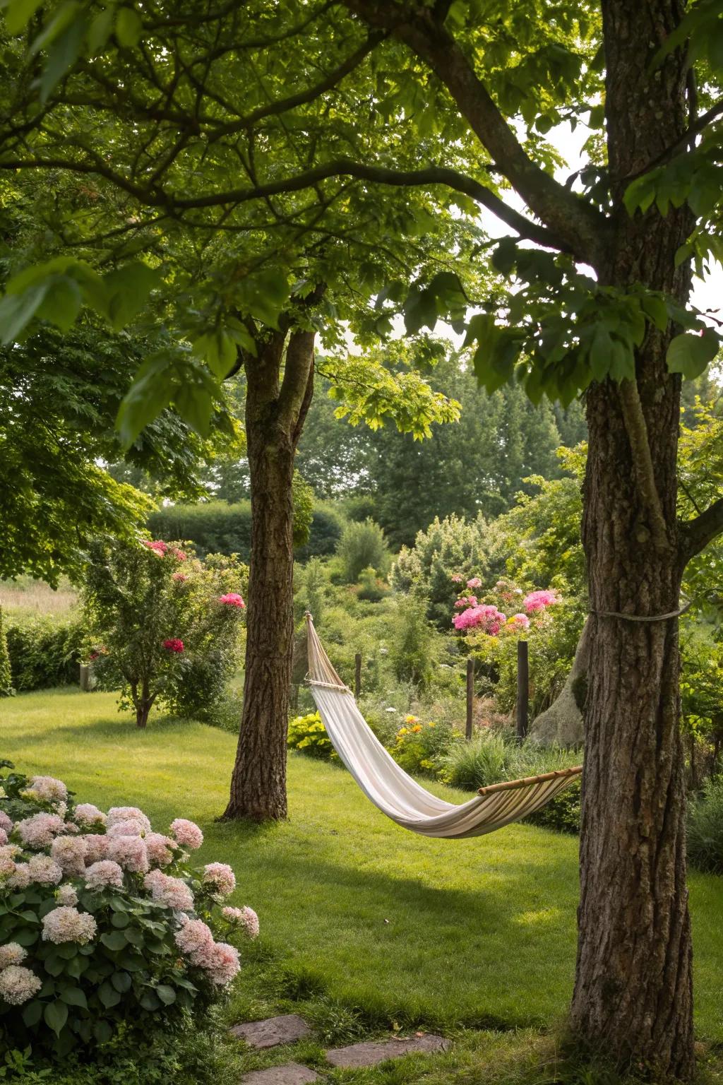 A hammock provides the ultimate spot for relaxation in your garden.