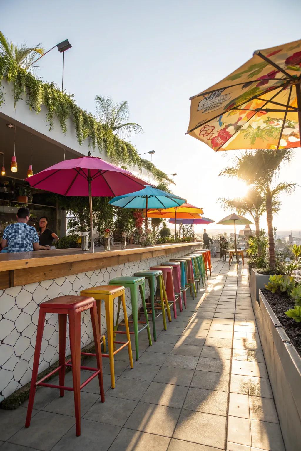 Make a statement with bold and bright bar stools.