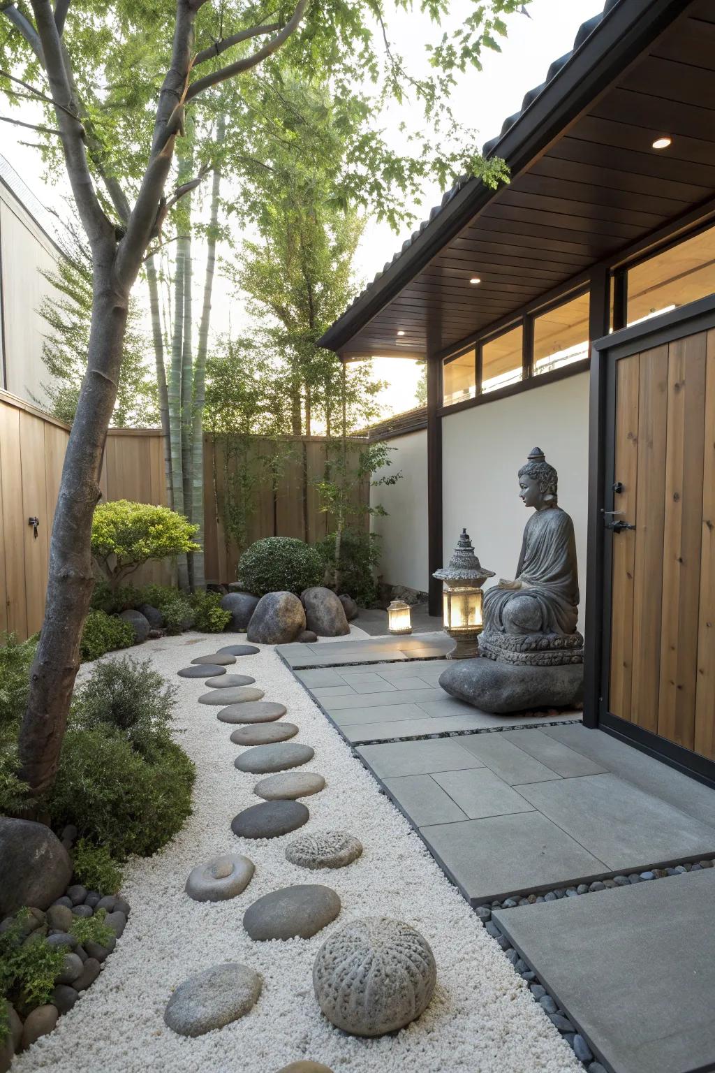 Artistic elements personalize your zen patio.