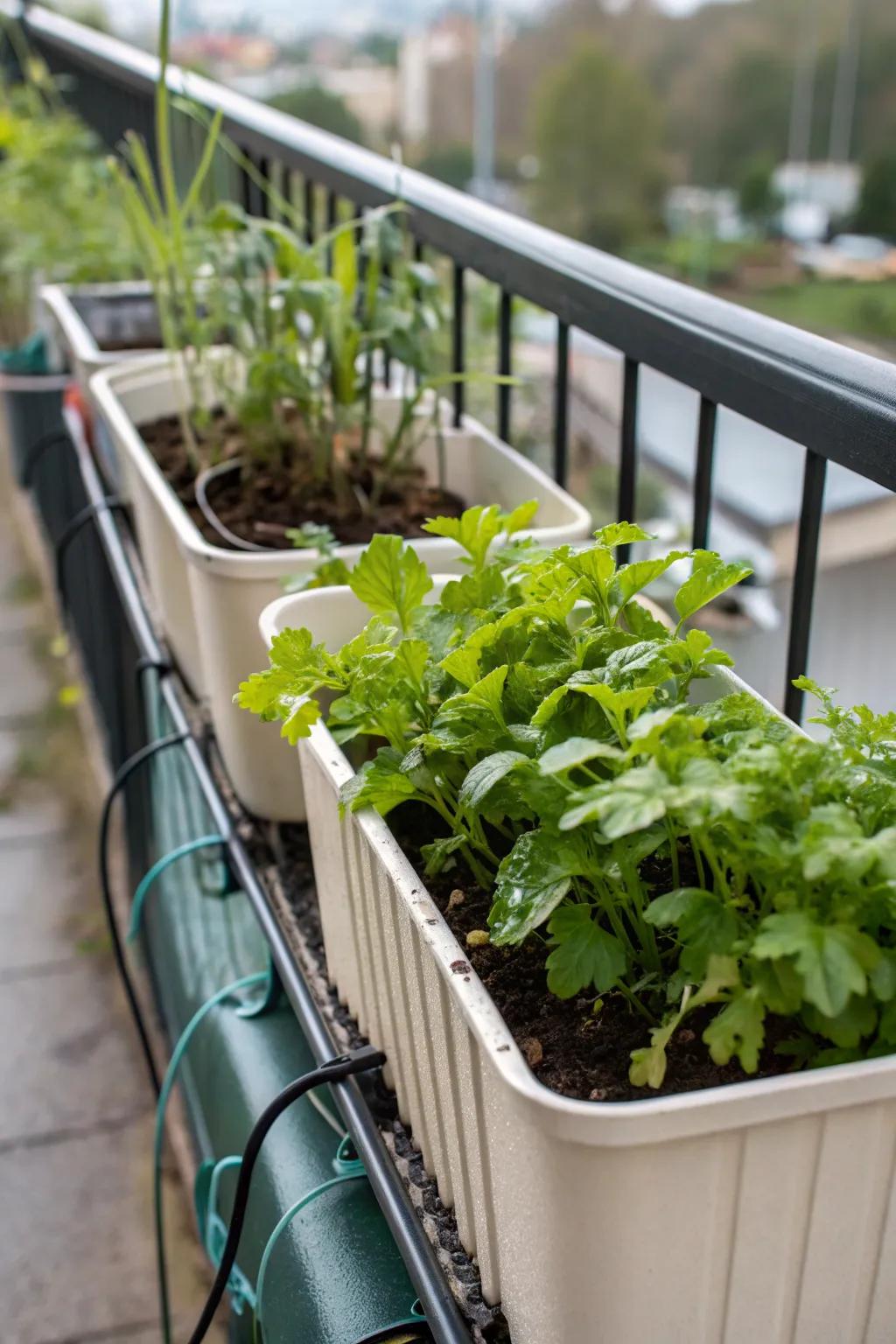 Effortless hydration with self-watering planters.