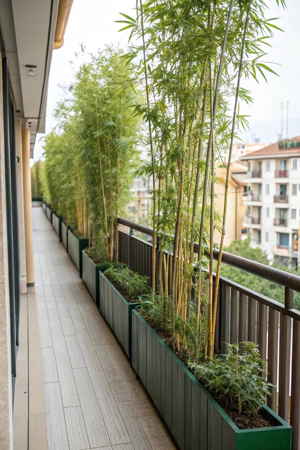 Privacy with style using lush greenery.